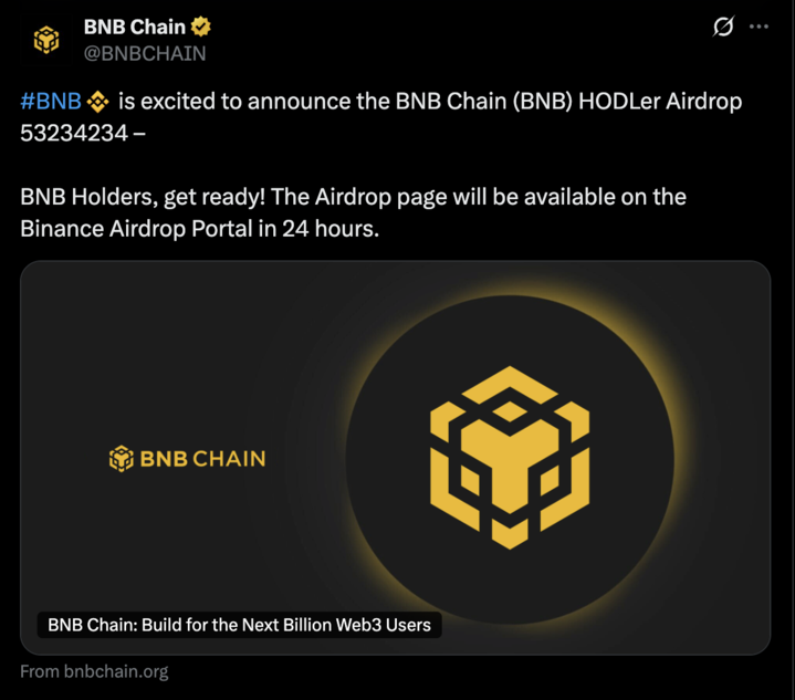 BNB Chain suffers hacking attack on X account, CZ issues warning